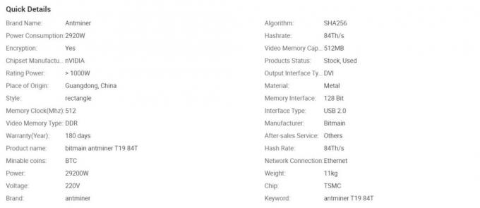 Mineiro novo de Bitmain Antminer T19 84t T19 88t Bitcoin