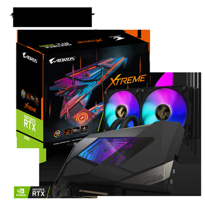 384 si mordidos Xtreme Waterforce 12g de Aorus Geforce Rtx 3080 da giga byte 19000 megahertz